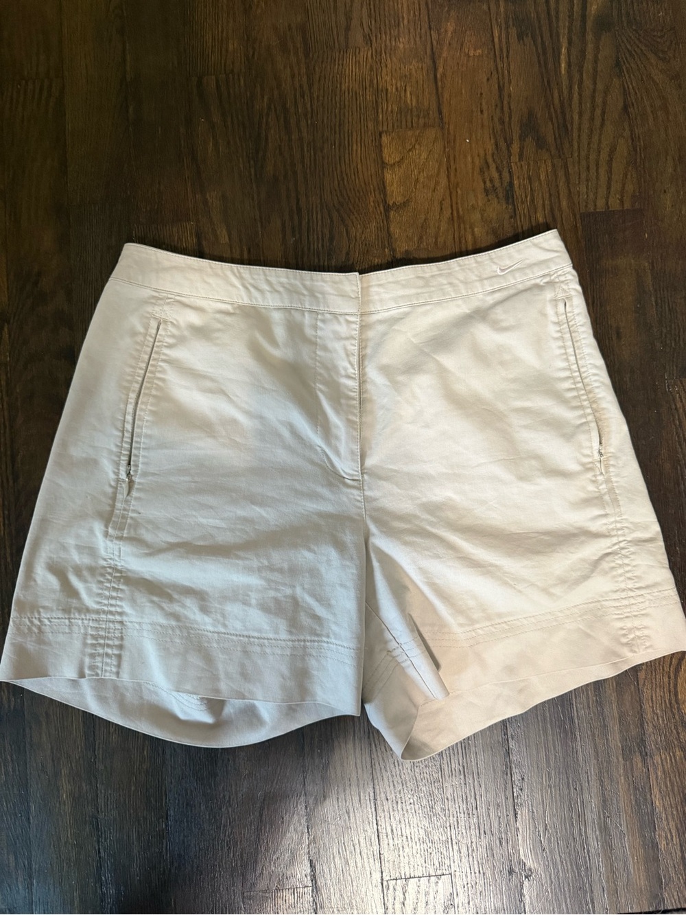 Women’s Cream Lightweight Cotton Shorts with Front Pockets